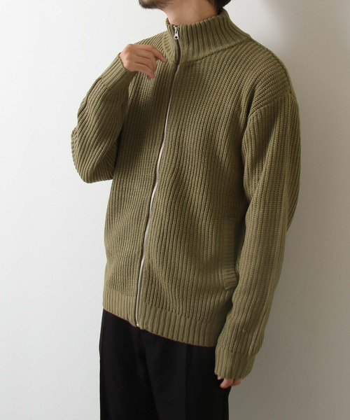 ZIP FIVE（ジップファイブ）の「【ZIP FIVE】あぜ編みドライバーズニット（ニット/セーター・メンズ・ブラック/ネイビー/ブルー/グリーン/グレイッシュベージュ/チャコール・MEDIUM/LARGE）」の12枚目の写真