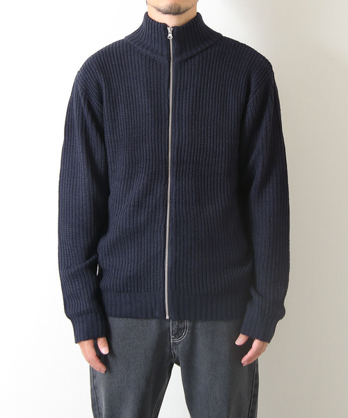 ZIP FIVE（ジップファイブ）の「【ZIP FIVE】あぜ編みドライバーズニット（ニット/セーター・メンズ・ブラック/ネイビー/ブルー/グリーン/グレイッシュベージュ/チャコール・MEDIUM/LARGE）」の19枚目の写真