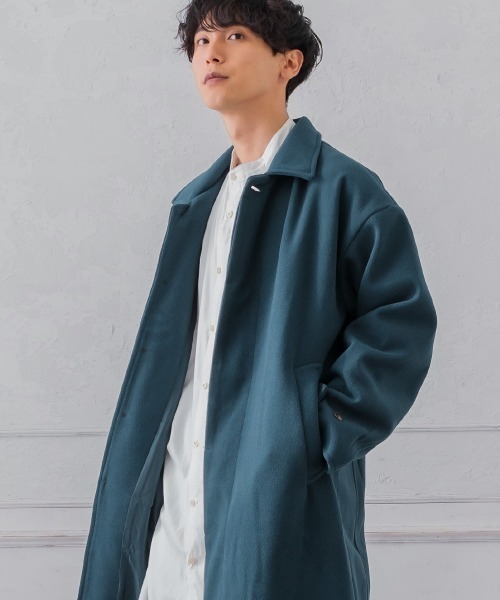 improves（インプローブス）の「テックメルトン ショップコート（ステンカラーコート・メンズ・オリーブ/ブラック/グレイッシュブルー/クリーム・LARGE/MEDIUM/X-LARGE）」の4枚目の写真