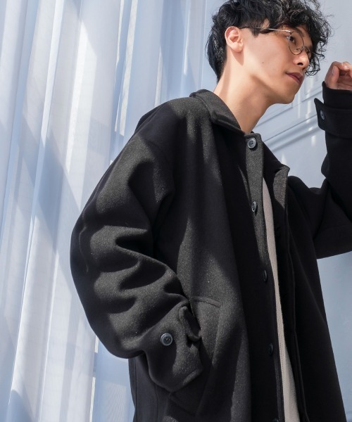 improves（インプローブス）の「テックメルトン ショップコート（ステンカラーコート・メンズ・オリーブ/ブラック/グレイッシュブルー/クリーム・LARGE/MEDIUM/X-LARGE）」の11枚目の写真