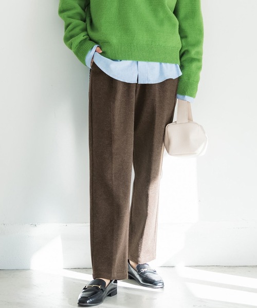 coca（coca）（コカ）の「圧縮ポンチテーパードパンツ（その他パンツ・レディース・ブラウン/アイボリー/チャコール・M/L）」の3枚目の写真