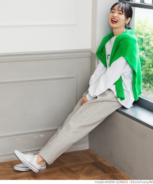 coca（coca）（コカ）の「圧縮ポンチテーパードパンツ（その他パンツ・レディース・ブラウン/アイボリー/チャコール・M/L）」の5枚目の写真