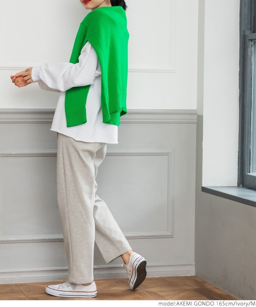 coca（coca）（コカ）の「圧縮ポンチテーパードパンツ（その他パンツ・レディース・ブラウン/アイボリー/チャコール・M/L）」の8枚目の写真