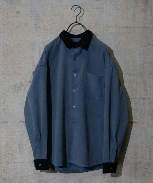 Naive magic(ナイーブマジック)の「【a】モールスキンクレリックシャツ(シャツ/ブラウス・メンズ・グレー/ベージュ/ブルー・LARGE/MEDIUM)」の1枚目の写真