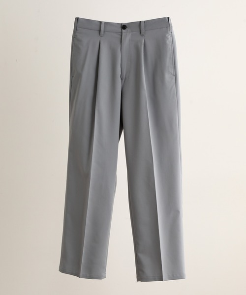 JUNRED(ジュンレッド)の「【ユウ×JUNRed】ポリッシュドTRワンタックストレートワイドパンツ(スラックス・メンズ・ライトグレー/ネイビー/ブラック・S/M/L)」の12枚目の写真