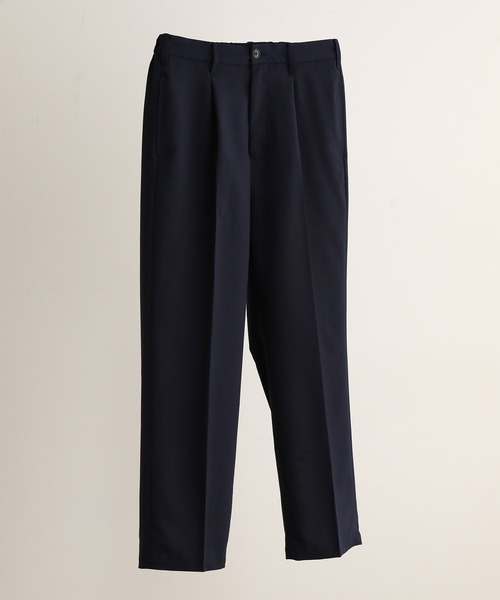 JUNRED(ジュンレッド)の「【ユウ×JUNRed】ポリッシュドTRワンタックストレートワイドパンツ(スラックス・メンズ・ライトグレー/ネイビー/ブラック・S/M/L)」の14枚目の写真