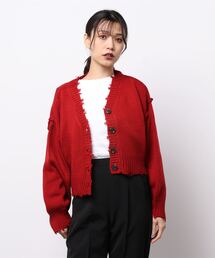 ブロークンVネックショートカーディガン