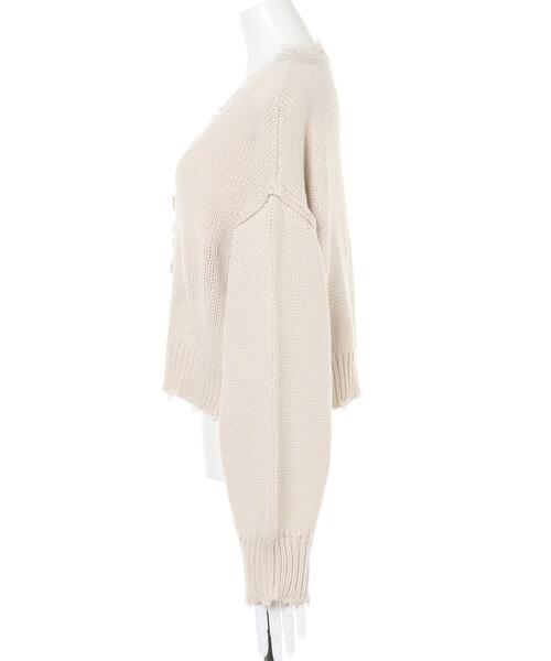 INGNI（イング）の「ブロークンVネックショートカーディガン（カーディガン/ボレロ・レディース・アイボリー/ブラック系その他2/ブルー/オレンジ/グリーン/レッド/イエロー・M）」の8枚目の写真