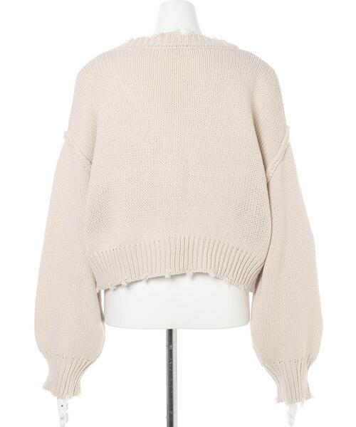 INGNI（イング）の「ブロークンVネックショートカーディガン（カーディガン/ボレロ・レディース・アイボリー/ブラック系その他2/ブルー/オレンジ/グリーン/レッド/イエロー・M）」の19枚目の写真