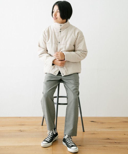 ITEMS URBANRESEARCH（アイテムズ アーバンリサーチ）の「コーデュロイ中綿スタンドカラージャケット（ダウンジャケット/コート・メンズ・オフホワイト/グレー/ブラック/キャメル・MEDIUM/LARGE）」の12枚目の写真