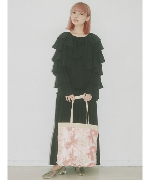 merry jenny（メリージェニー）の「WATERYスパンコールトート（トートバッグ・レディース・ブルー/ブラウン/ピンク・FREE）」の6枚目の写真