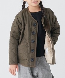 OMNES（オムネス）の「キッズ 裏ファー高密度ナイロンキルティングノーカラージャケット（ブルゾン・キッズ）」