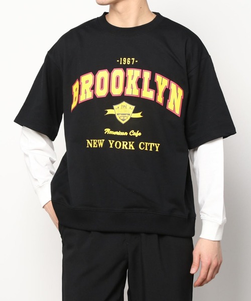 SITRY（シトリー）の「wide silhouette fake layered sweat/ワイドシルエット フェイクレイヤード スウェット/トレーナー（スウェット・メンズ・アッシュグレー/ブラック/ネイビー/グリーン・M/L）」の10枚目の写真