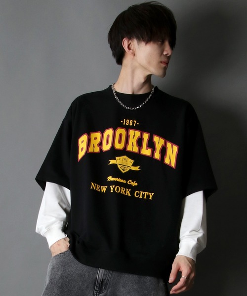 SITRY（シトリー）の「wide silhouette fake layered sweat/ワイドシルエット フェイクレイヤード スウェット/トレーナー（スウェット・メンズ・アッシュグレー/ブラック/ネイビー/グリーン・M/L）」の19枚目の写真