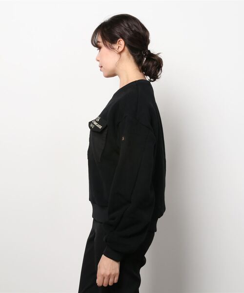 blanc basque（ブランバスク）の「BLANC basque ブランバスク 裏起毛ARMYトレーナー（スウェット・レディース・ブラック/アイボリー・FREE）」の12枚目の写真