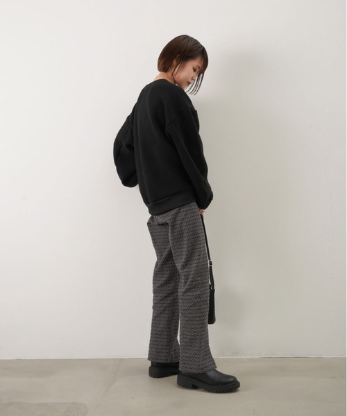 blanc basque（ブランバスク）の「BLANC basque ブランバスク 裏起毛ARMYトレーナー（スウェット・レディース・ブラック/アイボリー・FREE）」の11枚目の写真