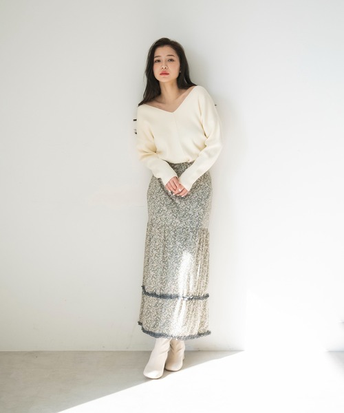 FREE'S MART（フリーズマート）の「◆総針前後2Way裾ダーツニット（ニット/セーター・レディース・ブラック/ホワイト/グリーン/オレンジ・FREE）」の13枚目の写真