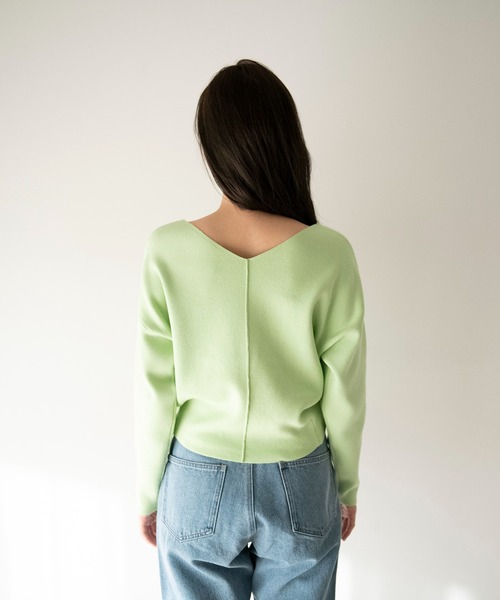 FREE'S MART（フリーズマート）の「◆総針前後2Way裾ダーツニット（ニット/セーター・レディース・ブラック/ホワイト/グリーン/オレンジ・FREE）」の8枚目の写真