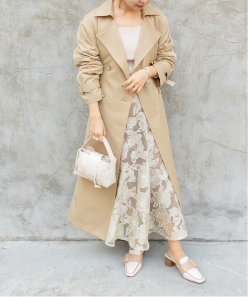 RANDA(ランダ)の「カッティングデザイントレンチコート(トレンチコート・レディース・アイボリー/ベージュ・1/0)」の11枚目の写真
