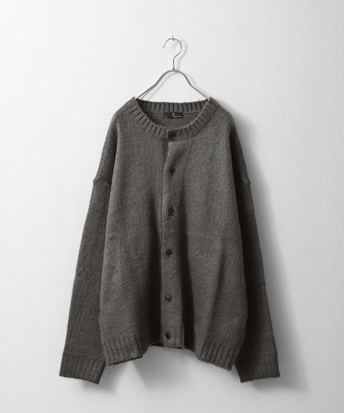 ZIP FIVE(ジップファイブ)の「【ZIP FIVE】カラーモヘアタッチ クルーネックビッグシルエット カーディガン(カーディガン/ボレロ・メンズ・ブラック/マスタード/チャコール/ライトグレー/グリーン系/グリーン・FREE)」の4枚目の写真