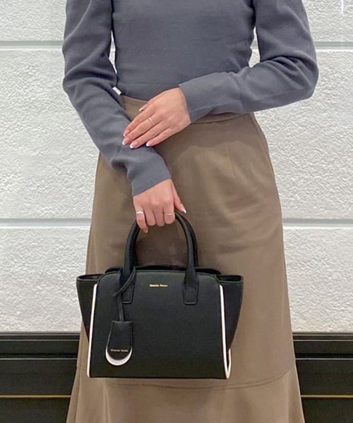 Samantha Thavasa（サマンサタバサ）の「バイカラーハンドルバッグ（ハンドバッグ・レディース・ブラック/グレイッシュベージュ/ピンクベージュ/オフホワイト・FREE）」の13枚目の写真