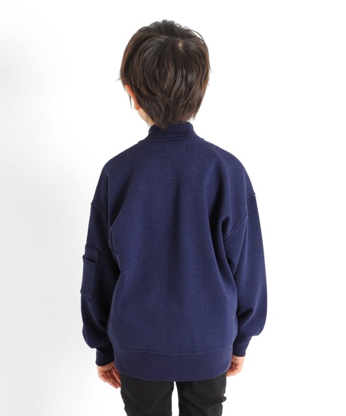 GLAZOS（グラソス）の「裏毛・ドロップショルダーMA-1（MA-1・キッズ・ネイビー/ベージュ系その他/ブラック・140cm/170cm/130cm/150cm/160cm）」の7枚目の写真