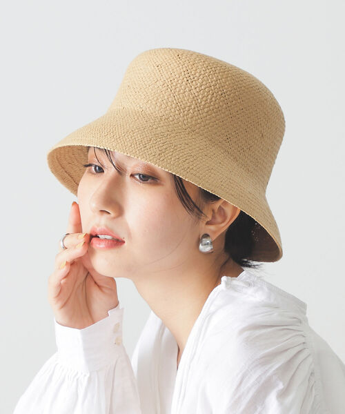 BEAMS LIGHTS(ビームスライツ)の「BEAMS LIGHTS / ペーパー織り HAT(ハット・レディース・ベージュ/ナチュラル・ONE SIZE)」の2枚目の写真