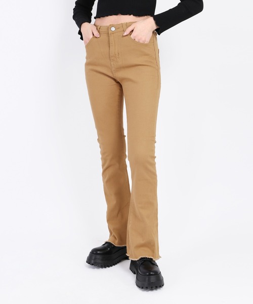 WC（ダブル シー）の「フレアカラーパンツ（デニムパンツ・レディース・ブラック/ブラウン/ベージュ・FREE）」の11枚目の写真