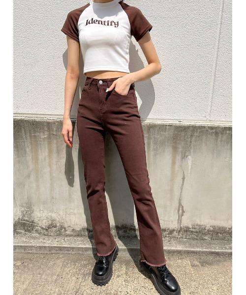 WC（ダブル シー）の「フレアカラーパンツ（デニムパンツ・レディース・ブラック/ブラウン/ベージュ・FREE）」の7枚目の写真