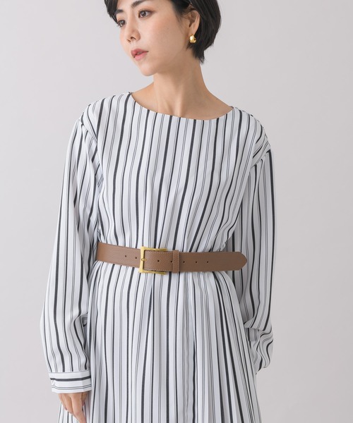 KATHARINE ROSS(キャサリンロス)の「【KATHARINE ROSS】レザーライクマットゴールドバックルベルト 38mm幅 WEB限定(ベルト・レディース・ブラック/ベージュ/ブラウン・MEDIUM)」の6枚目の写真