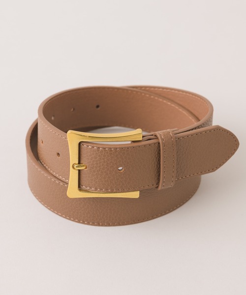 KATHARINE ROSS(キャサリンロス)の「【KATHARINE ROSS】レザーライクマットゴールドバックルベルト 38mm幅 WEB限定(ベルト・レディース・ブラック/ベージュ/ブラウン・MEDIUM)」の5枚目の写真