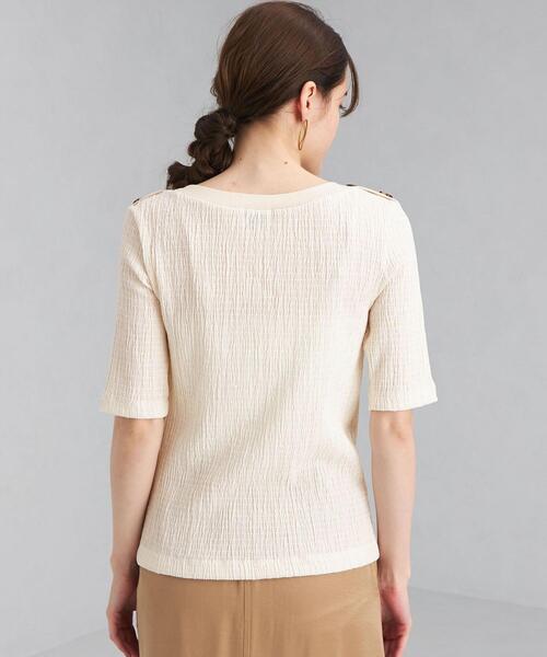 green label relaxing(グリーンレーベルリラクシング)の「ボタンデザイン シャーリング プルオーバー カットソー(Tシャツ/カットソー・レディース・ベージュ/ネイビー/オフホワイト・FREE)」の6枚目の写真