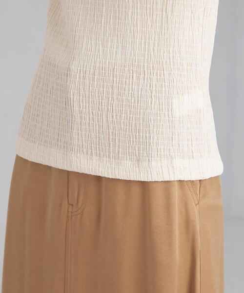 green label relaxing(グリーンレーベルリラクシング)の「ボタンデザイン シャーリング プルオーバー カットソー(Tシャツ/カットソー・レディース・ベージュ/ネイビー/オフホワイト・FREE)」の9枚目の写真