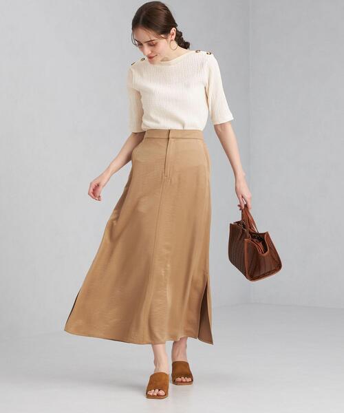 green label relaxing(グリーンレーベルリラクシング)の「ボタンデザイン シャーリング プルオーバー カットソー(Tシャツ/カットソー・レディース・ベージュ/ネイビー/オフホワイト・FREE)」の12枚目の写真