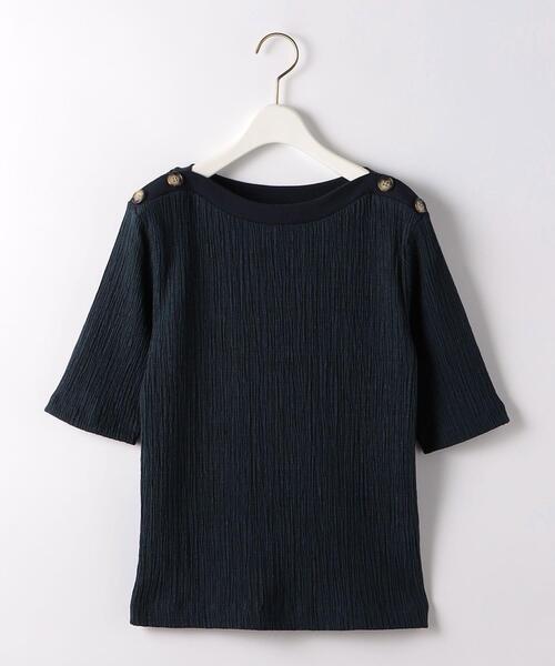 green label relaxing(グリーンレーベルリラクシング)の「ボタンデザイン シャーリング プルオーバー カットソー(Tシャツ/カットソー・レディース・ベージュ/ネイビー/オフホワイト・FREE)」の16枚目の写真