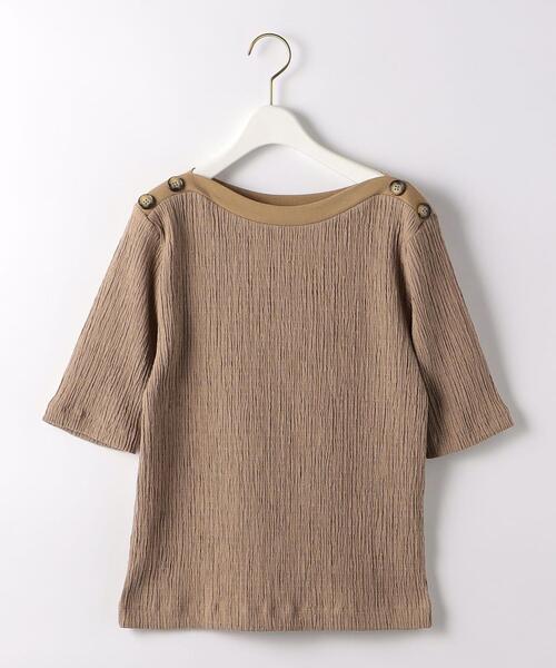 green label relaxing(グリーンレーベルリラクシング)の「ボタンデザイン シャーリング プルオーバー カットソー(Tシャツ/カットソー・レディース・ベージュ/ネイビー/オフホワイト・FREE)」の22枚目の写真