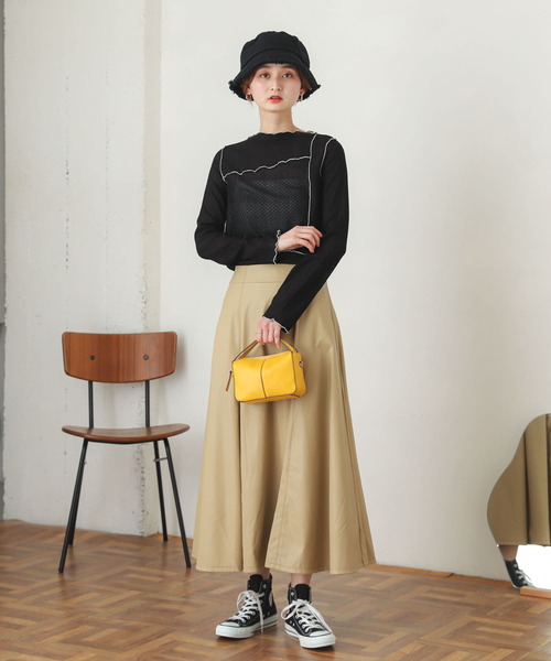 SENSE OF PLACE by URBAN RESEARCH(センスオブプレイスバイアーバンリサーチ)の「メローコンパクトトップ(Tシャツ/カットソー・レディース・ブラック/アイボリー/カーキ・ONE)」の9枚目の写真