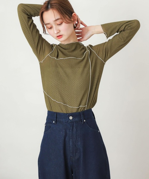 SENSE OF PLACE by URBAN RESEARCH(センスオブプレイスバイアーバンリサーチ)の「メローコンパクトトップ(Tシャツ/カットソー・レディース・ブラック/アイボリー/カーキ・ONE)」の15枚目の写真