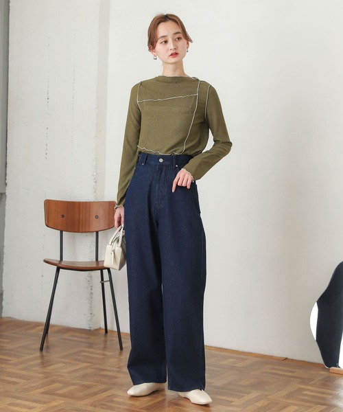 SENSE OF PLACE by URBAN RESEARCH(センスオブプレイスバイアーバンリサーチ)の「メローコンパクトトップ(Tシャツ/カットソー・レディース・ブラック/アイボリー/カーキ・ONE)」の16枚目の写真