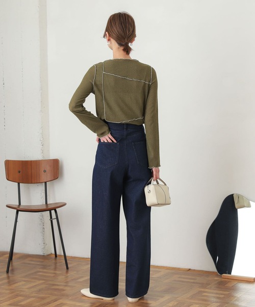 SENSE OF PLACE by URBAN RESEARCH(センスオブプレイスバイアーバンリサーチ)の「メローコンパクトトップ(Tシャツ/カットソー・レディース・ブラック/アイボリー/カーキ・ONE)」の19枚目の写真