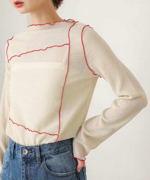 SENSE OF PLACE by URBAN RESEARCH(センスオブプレイスバイアーバンリサーチ)の「メローコンパクトトップ(Tシャツ/カットソー・レディース・ブラック/アイボリー/カーキ・ONE)」の22枚目の写真