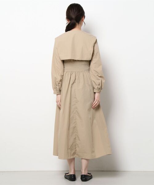 VIS(ビス)の「ビックカラー綿ライクワンピース【sustainable】(ワンピース・レディース・ブラック/ベージュ系その他・S/M)」の4枚目の写真