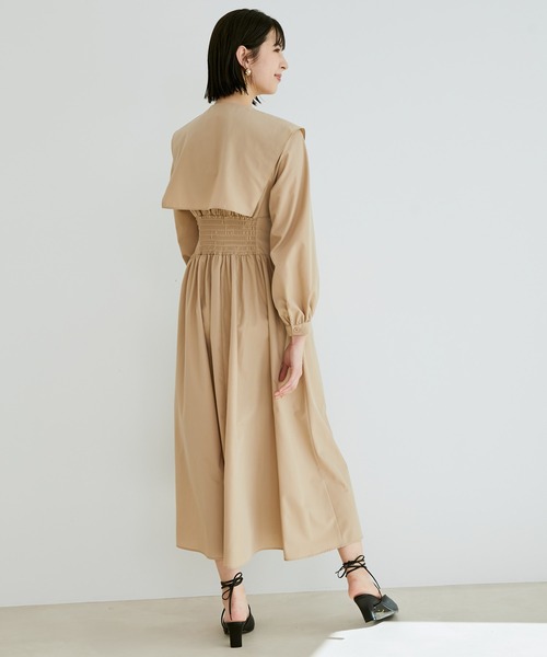 VIS(ビス)の「ビックカラー綿ライクワンピース【sustainable】(ワンピース・レディース・ブラック/ベージュ系その他・S/M)」の11枚目の写真