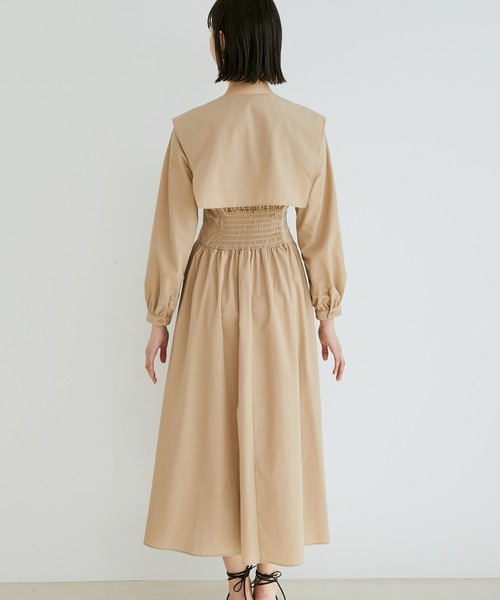 VIS(ビス)の「ビックカラー綿ライクワンピース【sustainable】(ワンピース・レディース・ブラック/ベージュ系その他・S/M)」の17枚目の写真
