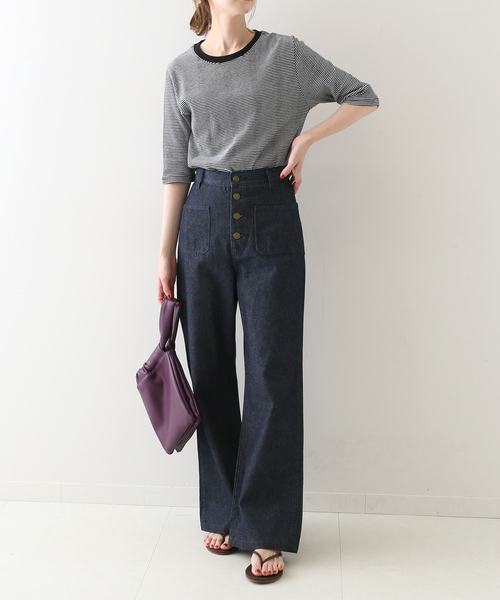 SLOBE IENA(スローブイエナ)の「【Lee /リー】SLOBE別注 マリンデニムパンツ◆(デニムパンツ・レディース・ホワイト/ブルー・38/36)」の16枚目の写真