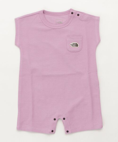 THE NORTH FACE(ザノースフェイス)の「ザ ノース フェイス THE NORTH FACE B Latch Pile Rompers(ベビーラッチパイルロンパース)(ロンパース・キッズ・オフホワイト/ダークパープル/ダークブルー・80cm/70cm)」の1枚目の写真