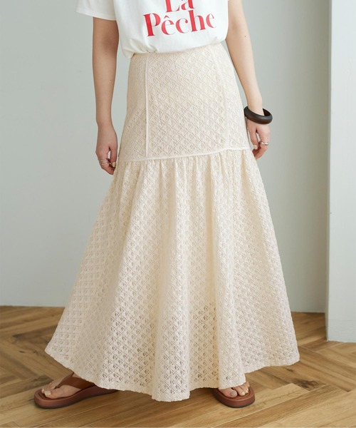 titivate（ティティベイト）の「ﾊﾟｲﾋﾟﾝｸﾞﾚｰｽﾏｰﾒｲﾄﾞｽｶｰﾄ（スカート・レディース・ブラウン系その他/ブラック/アイボリー・L/M/S）」の6枚目の写真