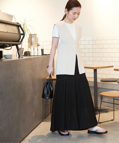 titivate（ティティベイト）の「ﾊﾟｲﾋﾟﾝｸﾞﾚｰｽﾏｰﾒｲﾄﾞｽｶｰﾄ（スカート・レディース・ブラウン系その他/ブラック/アイボリー・L/M/S）」の9枚目の写真