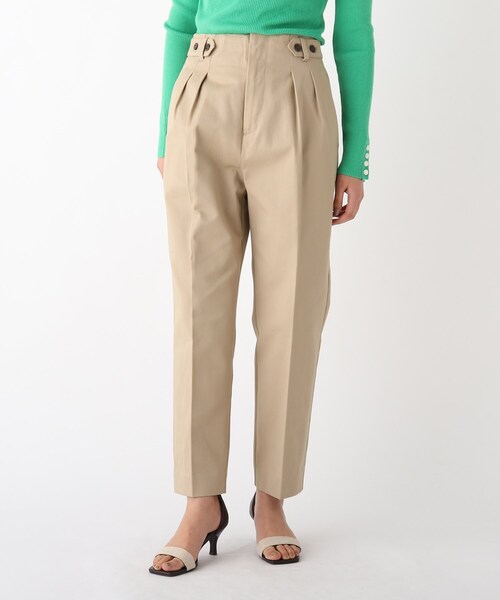 OPAQUE.CLIP（オペークドットクリップ）の「◆【C】コットンストレッチツイル ウエストタブデザインパンツ（その他パンツ・レディース・オフホワイト/サンドベージュ・40/38/36/34）」の3枚目の写真