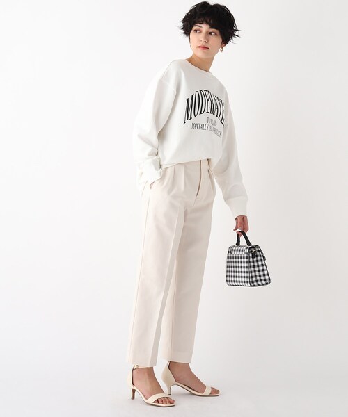 OPAQUE.CLIP（オペークドットクリップ）の「◆【C】コットンストレッチツイル ウエストタブデザインパンツ（その他パンツ・レディース・オフホワイト/サンドベージュ・40/38/36/34）」の10枚目の写真